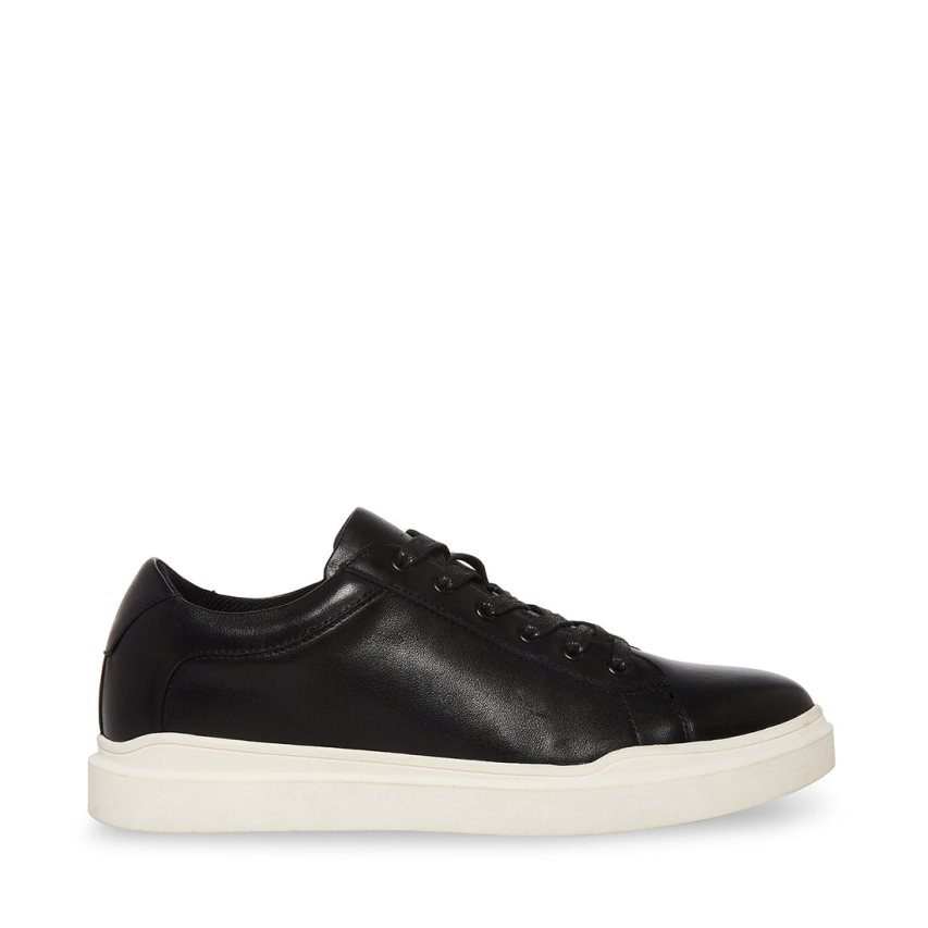 Black Steve Madden Tilton Leather Men\'s Sneakers | PH 3126NID